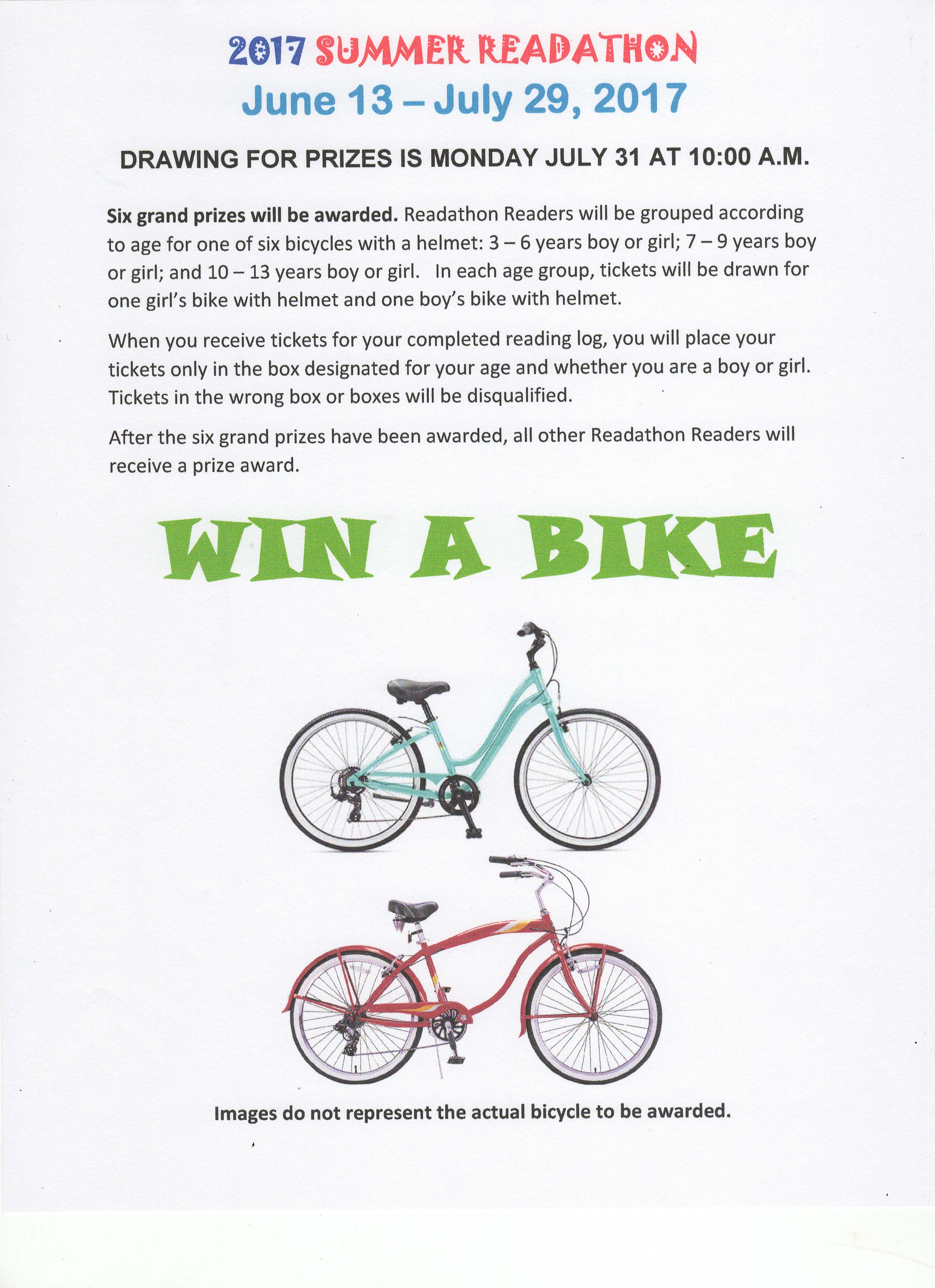 2017 Win A Bike Flyer Readathon